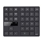 USB Numeric Keypad Cordless 2.4G Wireless Portable Slim Mini Number Pad for Laptop Desktop PC Full Size - axGear