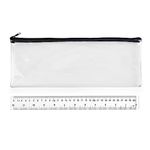 Surcotto Clear Pencil Case, 32 cm Clear Pencil Case for Exams,Transparent Pencil Case for 30 cm Ruler Long Pencil Case for GCSEs, 1 Piece (Ruler not Included