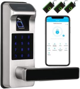 Harfo Smart Door Lock, Heavy Duty Keyless Entry Door Lock, Fingerprint Door Lock, Door Locks with Keypads, Full App Control Digital Door Lock, Keypad Lock Electronic Door Lock(Satin Nickel)