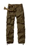 Women's Cotton Casual Military Army Cargo Combat Work Pants with 8 Pocket, Brown, 2
