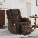 MCombo Dual Motor Power Lift Recliner Chair with Massage and Heat for Elderly People, Infinite Position, USB Ports, Fabric 7890 (Medium-Regular, Coffee)