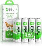 EBL Pack of 8 AA Batteries 2800mAh 