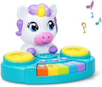 FS Unicorn Baby Piano Toy 6 to 12 Months with Drums, Light Up Baby Toys for 0 6 9 12 18 Months, Early Learning Infant Toys for Toddlers 1-3, Interactive Tummy Time Toys for 1 Year Old Boy Girl Gifts
