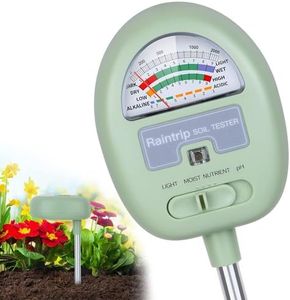 Soil Moisture Meter,4-in-1 Soil Ph Meter, Soil Tester for Moisture, Light,Nutrients, pH,Plant Care Tools, Great for Garden, Lawn, Farm, Indoor & Outdoor Use (No Battery Required)