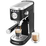 CASABREWS CM5418 Espresso Machine 20 Bar, Barista Espresso Maker with Steam Milk Frother, Stainless Steel Coffee Machine with 1L Removable Water Tank for Cappuccino, Latte, Black