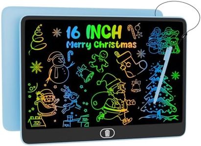 16 Inch LCD Writing Tablet, [Upgraded] Colorful Drawing Tablet Electronic Writing Board, Erasable Reusable Eye Protection Doodle Scribbler Pad, Educational Birthday Christmas Gifts for Kids - Blue