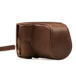 MegaGear MG1326 Ever Ready Leather Case and Strap with Battery Access for Canon EOS M100, M200 - Dark Brown