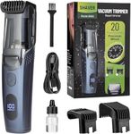 Vacuum Beard Trimmer for Men, Rechargeable Mustache Trimmer with Adjustable Length Comb (1-20MM), IPX6 Waterproof Built-in, Mustache and Stubble-Black