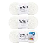 Premier Yarns Parfait Chunky - 3.5 Oz - #6 Super Bulky Weight - 3 Pack Bundle with Bella's Crafts Stitch Markers (Cream)