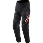 Dainese - Drake 2 Super Air Tex Pants, Mesh Motorcycle Trousers, Ventilated and Lightweight, with Removable Protectors, Men, Black/Anthracite/Red-Fluo, 60