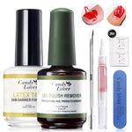 Candy Lover Gel Nail Polish Remover Kit - Gel Polish Remover and Latex Tape Peel Off Liquid with Cuticle Pusher&Nail File, Gel Remover for Nails in 3-5 Minutes, Nail Art Liquid Latex Barrier Protector