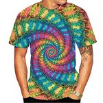 Men's Tees-Soft Fitted Cool Design Graphic T Shirt, Colortone Tie-dye T Shirt, X-Large