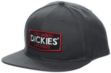 Dickies Men's Logo Patch Flat Bill Cap, Grey, One Size