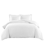 sheetsnthings Solid 650 Thread Count Cotton Blend King/California King Duvet Cover Set (White) Includes: 1-Duvet/Comforter Cover and 2-Pillow Shams