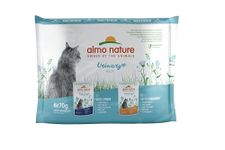 almo nature Functional Urinary Help Multipack Complete Wet Cat Food -3 pouches with Fish/3 pouches with Chicken, (pack of 6 pouches x70g), With Fish - With Chicken