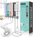 Nahida Handheld Milk Frother for Coffee with Stand， Rechargeable Drink Foam Mixer with 3 Heads 3 Speeds Electric Stirrers for Latte, Cappuccino, Hot Chocolate, Egg, Cord-Free