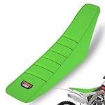 fewfuss Dirt Bike Seat Cover - White Stripe Universial Seat Cover for Dirt Bike - Motorcycle Motorcross Enduro Seat Covers (All Green)