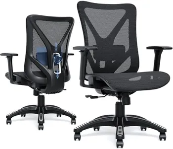 MOLENTS Ergonomic Office Chair, Mesh Computer Desk Chairs with Adjustable Lumbar Support, 3D Armrests, Tilt Function, Comfy Wide Seat, Swivel Executive Work Task Chair for Company and Home