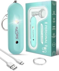 Personal Safety Alarm for Women - Waterproof Rechargeable Security Alarm - 140dB Extra Loud Siren with SOS Strobe Light - Self Defense Keychain for Women Girls Teens Seniors(Blue)