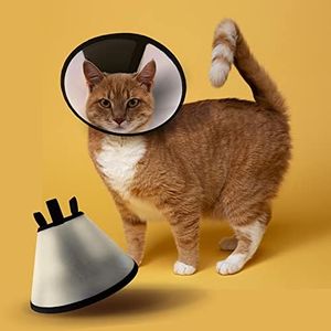 PALLY Pets' Products Cat Cone (Size 2, Medium) Plastic E-Collar Adjustable Protective Collar for After Surgery Anti-Bite Lick Wound Healing Safety Practical Pet Cone Recovery Collar (Medium)