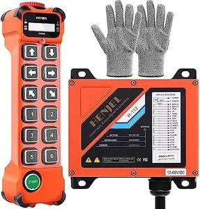 sloHEXtted 12 Channel Button Industrial Wireless Crane Radio Remote Control for Single Double Girder Overhead Tower Bridge Travelling Gantry Jib Crane Transmitter and 110V 220V 380V Receiver