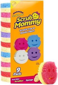 Scrub Daddy Scrub Mommy Sponges - Kitchen Sponges for Dishes & Wiping Spills - Dual-Sided Dish Scrubber Sponge for Cleaning - Multi-Colored Dish Sponge Bulk Pack - Stain & Odor Resistant (9 Count)