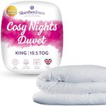 Slumberdown Cosy Nights King Size Duvet - 10.5 Tog All Year Round Quilt Ideal for Summer & Winter - Comfortable, Soft Touch Cover, Hypoallergenic, Machine Washable, Size (225cm x 220cm)