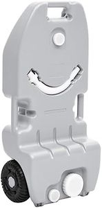 vidaXL Réservoir d'eau à roulettes pour Camping, Bidon d'eau Portable avec Poignée, Récipient à Eau de Voyage, Stockage d'eau Toilette de Camping-Car, 25 L Gris PEHD