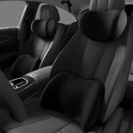 Foreverup Car Lumbar Support Pillow and Car Neck Pillow Kit, Car Headrest Pillow, Car Seat Headrest & Lumbar Cushion with Adjustable Strap, Comfortable and breathable, for Office Chair and Car Seat