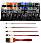 rubens Artist Oil Paints Set 10 Colors with Filbert Paint Brushes Set, 1.35 OZ Still Life Colors for Canvas, Professional Oil Paint Kits for Artists, Beginners