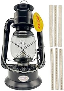 Light of Mine - Dietz #30 Little Wizard Black Oil Lantern with Replacement Wick Strips (Black)