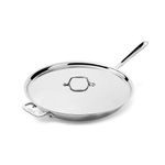 All-Clad D3 3-Ply Stainless Steel Fry Pan, 14 Inch, Induction, Oven Broiler Safe 500F, Lid Safe 350F, Pots and Pans, Cookware, Silver