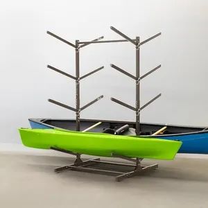 Teal Triangle Freestanding G-Watersport 8 Kayak and SUP Outdoor Storage Rack, Heavy Duty Adjustable Weatherproof Stand