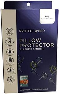 Protect-A-Bed 21 by 37-Inch AllerZip Smooth Waterproof Pillow Protector, King, 2-Pack