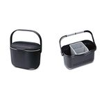 Addis 2.5 Litre Kitchen Compost Caddy, Black/Grey, 2.5L & Sink Caddy, Black/Grey