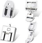 Kalevel 4pcs Zipper Foot Sewing Machine Presser Foot Set Invisible Snap on Narrow Zipper Foot Fits for Singer, Brother, Janome, Babylock, Elna, Euro-Pro, Simplicity, White, Kenmore, Juki, New Home