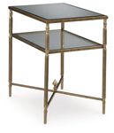 Signature Design by Ashley Cloverty End Table, 26" W x 18" D x 26" H, Metallic