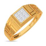 KISNA Real Diamond Jewellery 14KT Rose Gold SI Diamond Ring for Men | Him S14