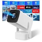 Mini 4K Projector,SEPYMP Portable Projector,Android 11,1920*1080 FHD,350 ANSI,with 5W Independent Speaker,Pre-installed Netflix,Youtube,and App Store.