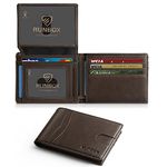 RUNBOX Men's Leather Bifold Stylish Wallet for Men 15 Slots RFID Blocking with 2 ID Window Gift Box