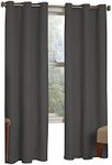 Eclipse Microfiber Total Privacy Blackout Thermal Grommet Window Curtain for Bedroom (1 Panel), 42 in x 63 in, Smoke