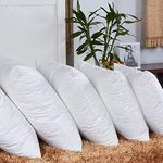 JDX Cushions | Hotel Quality Premium Polyester Fibre Sofa Cushions Set of 5 | Cushion 16 inch x 16 inch | Sofa Pillow, Cushion, Cushions for Sofa, Cushion Pillow, Sofa Pillow, Cushions for Bed, White