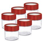 Treo By Milton Alfy Storage Containers, Set of 6, Glass Jar with Air Tight Lid, 100 ml each, Transparent Jars for snacks, Pulses, Masala, Pickles, Cereals, Cookies, Dry Food, Assorted