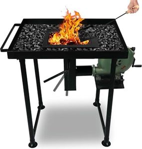 SIMOND STORE fire Pot Coal Forge Stand with Hand Blower Blacksmith Forge kit - Perfect for Coal Forge fire pots & Hand blowers Blacksmithing Starter kit Steel Coal Forge kit Stand - Forge Starter kit