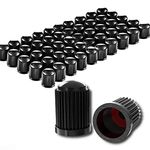 CKAuto 50 Pack Black Tire Valve Caps, Plastic Valve Stem Caps with O Rubber Seal, Universal Stem Covers for Cars, SUVs, Bike and Bicycle, Trucks, Motorcycles, Airtight Seal Dust Proof