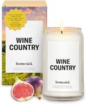 Homesick Scented Candles for Home (Wine Country) - 13.75 oz Long-Lasting Soy Wax Blend Jar Candle Gifts for Women & Men, 60-80 Hours Burn Time - Notes of Grapevines, Santal & Lily of The Valley