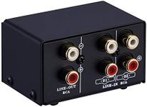 SHUAIGUO Audio Switcher RCA 2 in 1 Out/1 in 2 Out A/B Switch Stereo Audio Splitter Box with No Distortion RCA Jack for Switching Between Computer Speakers and Headphones