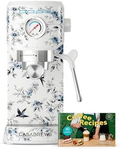 CASABREWS CM5418 Espresso Machine 20 Bar, Small Espresso Maker with Steam Milk Frother, Stainless Steel Coffee Machine with 34oz Removable Water Tank for Cappuccino, Latte Machine, Blue Willow