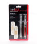 Medinc Medical Blister Pack - Contains 2 x Syringe Pen and 40 x Plaster Sticky Notes Great Nurse Novelty Pen Stationary Set Or Doctor Medical Student Stationery Pen Set NHS Accessories Needle Marker