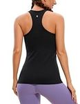 CRZ YOGA Women's Butterluxe Racerback Sports Tank Tops High Neck Running Sleeveless Top Slim fit Yoga Vest Tops Gym Camisole Black 12